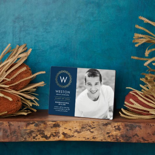 Klassieke, EDITABLE KLEUR Afstuderen Plaque Fotoplaat (Zijkant)