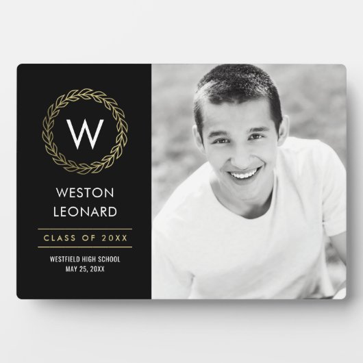 Klassieke, EDITABLE KLEUR Afstuderen Plaque Fotoplaat (voorkant)