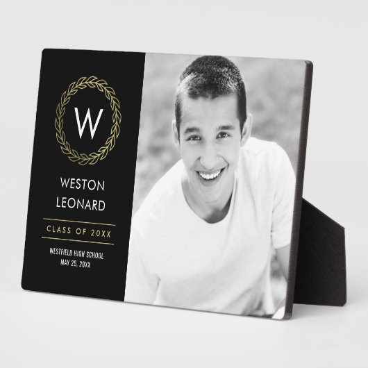 Klassieke, EDITABLE KLEUR Afstuderen Plaque Fotoplaat (Zijkant)