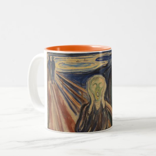Klassieke Edvard Munch het schermschilderen Tweekleurige Koffiemok (Voorkant links)