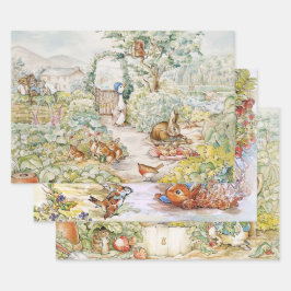 Klassieke eend in een tuin inpakpapier vel