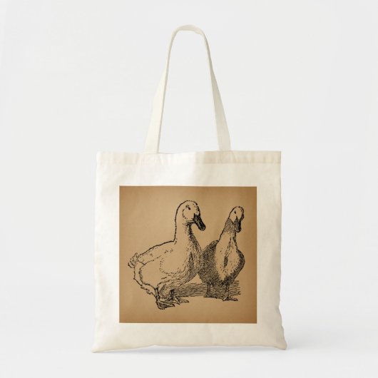 Klassieke Eend Kunst Illustratie van Twee Eenden Tote Bag (Voorkant)