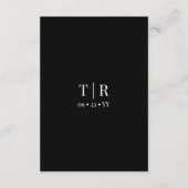 Klassieke eenvoud Zwart-wit bruiloft Details Informatiekaartje (Achterkant)