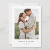 Klassieke Eenvoudige 1 Fotobruiloft sparen de Datu Kaart (Achterkant)