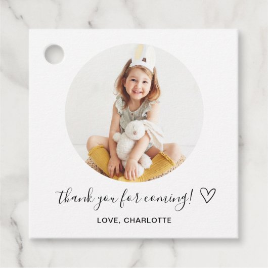 Klassieke Eenvoudige Aangepaste Foto Bedankjes Labels (Voorkant)