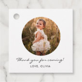 Klassieke Eenvoudige Aangepaste Foto Bedankjes Labels (Voorkant)