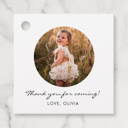 Klassieke Eenvoudige Aangepaste Foto Bedankjes Labels (Voorkant)