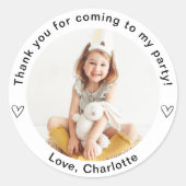 Klassieke Eenvoudige Aangepaste Foto Ronde Sticker (Voorkant)