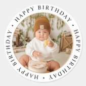 Klassieke Eenvoudige Aangepaste Foto Ronde Sticker (Voorkant)