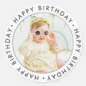 Klassieke Eenvoudige Aangepaste Foto Ronde Sticker (Voorkant)