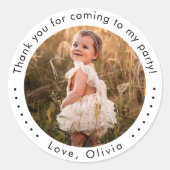 Klassieke Eenvoudige Aangepaste Foto Ronde Sticker (Voorkant)