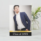 Klassieke Eenvoudige aankondiging Afstuderen 3 fot (Staand voorkant)