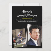 Klassieke Eenvoudige aankondiging Afstuderen 3 fot (Achterkant)