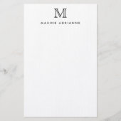 Klassieke Eenvoudige Basis Modern Monogram Initiaa Briefpapier (Voorkant)