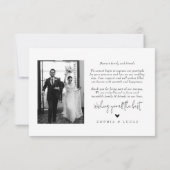 Klassieke Eenvoudige Beste Dag Ooit Foto Bruiloft Bedankkaart (Achterkant)