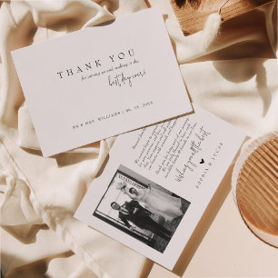 Klassieke Eenvoudige Beste Dag Ooit Foto Bruiloft Bedankkaart