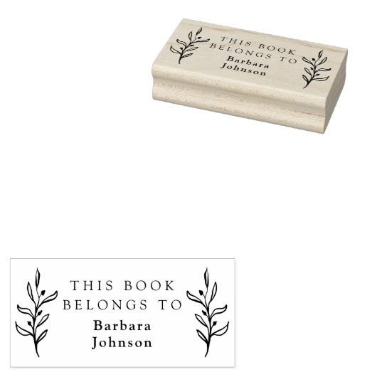 Klassieke Eenvoudige Bladeren De Bibliotheek Van A Rubberstempel (Gestempeld)