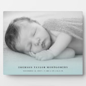 Klassieke eenvoudige blauwe gradiënt nieuwe baby f fotoplaat (Voorkant)