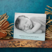 Klassieke eenvoudige blauwe gradiënt nieuwe baby f fotoplaat (Zijkant)