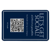 Klassieke eenvoudige blauwe QR-code Sociale media Magneet (Horizontaal)