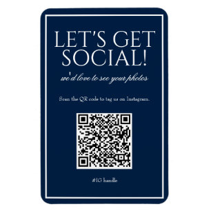 Klassieke eenvoudige blauwe QR-code Sociale media  Magneet