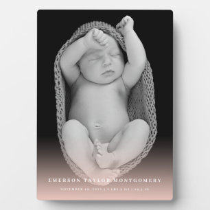 Klassieke eenvoudige Blush roze gradiënt Baby Girl Fotoplaat