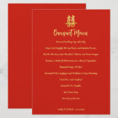 Klassieke eenvoudige Chinese bruiloft met dubbel g Menu (Voorkant / Achterkant)