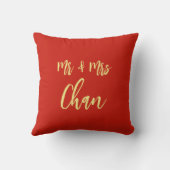 Klassieke eenvoudige Chinese trouw dubbele geluk Kussen (Achterkant)