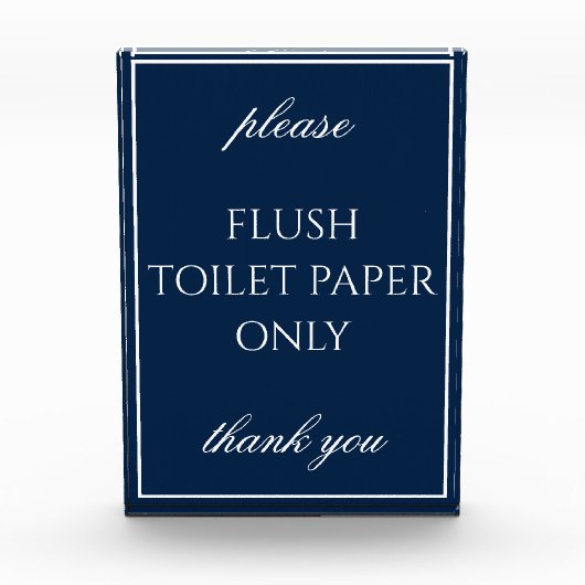 Klassieke Eenvoudige Donkerblauwe Badkamer Septic Fotoblokken (Voorkant)