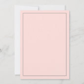 Klassieke eenvoudige elegante blush Pink Edging We Kaart (Achterkant)