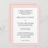 Klassieke eenvoudige elegante blush Pink Edging We Kaart (Voorkant / Achterkant)