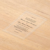 Klassieke eenvoudige elegante bruiloft acryl uitnodigingen (Laagn)