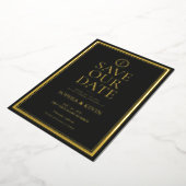 Klassieke eenvoudige elegante Gold Black met de da Folie Uitnodiging (Gedraaid)