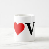 Klassieke eenvoudige elegante hartslag koffiemok (Center)