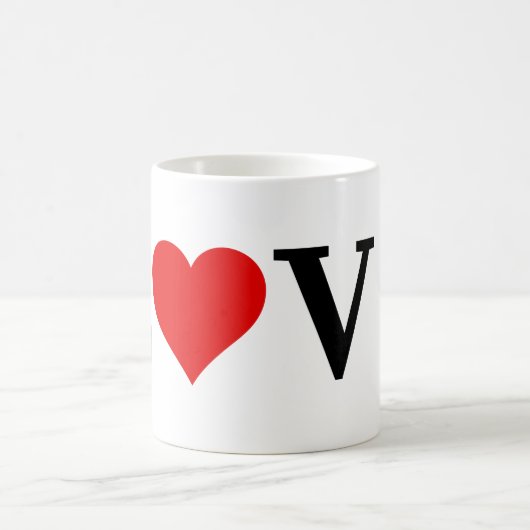 Klassieke eenvoudige elegante hartslag koffiemok (Center)