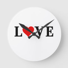 Klassieke eenvoudige elegante hartslag ronde klok