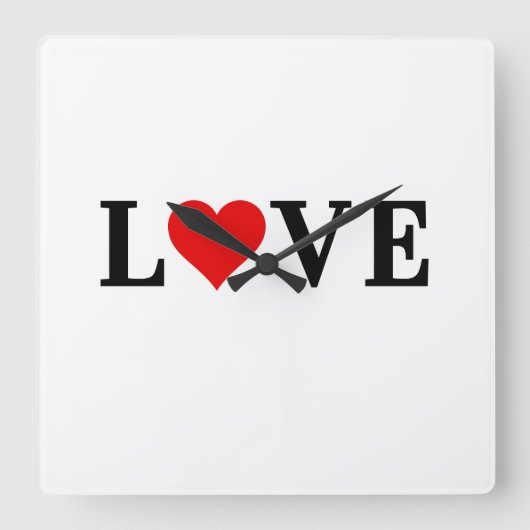 Klassieke eenvoudige elegante hartslag vierkante klok (Voorkant)