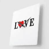 Klassieke eenvoudige elegante hartslag vierkante klok (Hoek)