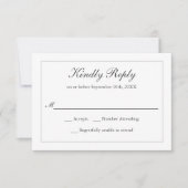 Klassieke Eenvoudige Elegante Huwelijk RSVP Kaartje (Voorkant)
