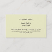 Klassieke Eenvoudige Elegante Lichte Kleurenadvise Visitekaartje (Voorkant)