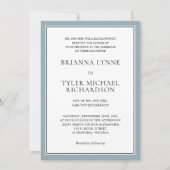 Klassieke eenvoudige elegante puistblauwe rand bru kaart (Voorkant)