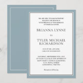 Klassieke eenvoudige elegante puistblauwe rand bru kaart (Voorkant / Achterkant)