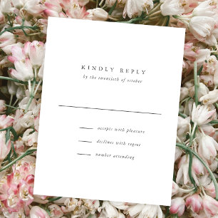 Klassieke eenvoudige elegante RSVP-Kaart voor type Kaart