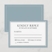 Klassieke eenvoudige elegante RSVP met robuuste bl (Voorkant / Achterkant)