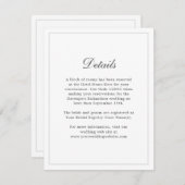 Klassieke Eenvoudige Elegante Trouwdetails Informa Informatiekaartje (Voorkant / Achterkant)