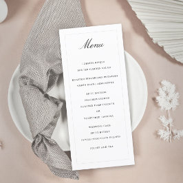 Klassieke Eenvoudige Elegantie Bruiloft Menu