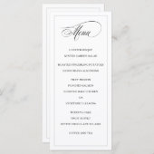 Klassieke Eenvoudige Elegantie Bruiloft Menu (Voorkant / Achterkant)
