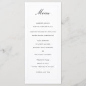 Klassieke Eenvoudige Elegantie Bruiloft Menu (Voorkant)