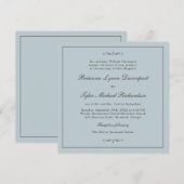 Klassieke Eenvoudige Elegantie Dusty Blue Square W Kaart (Voorkant / Achterkant)