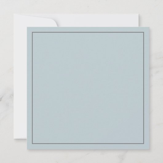 Klassieke Eenvoudige Elegantie Dusty Blue Square W Kaart (Achterkant)